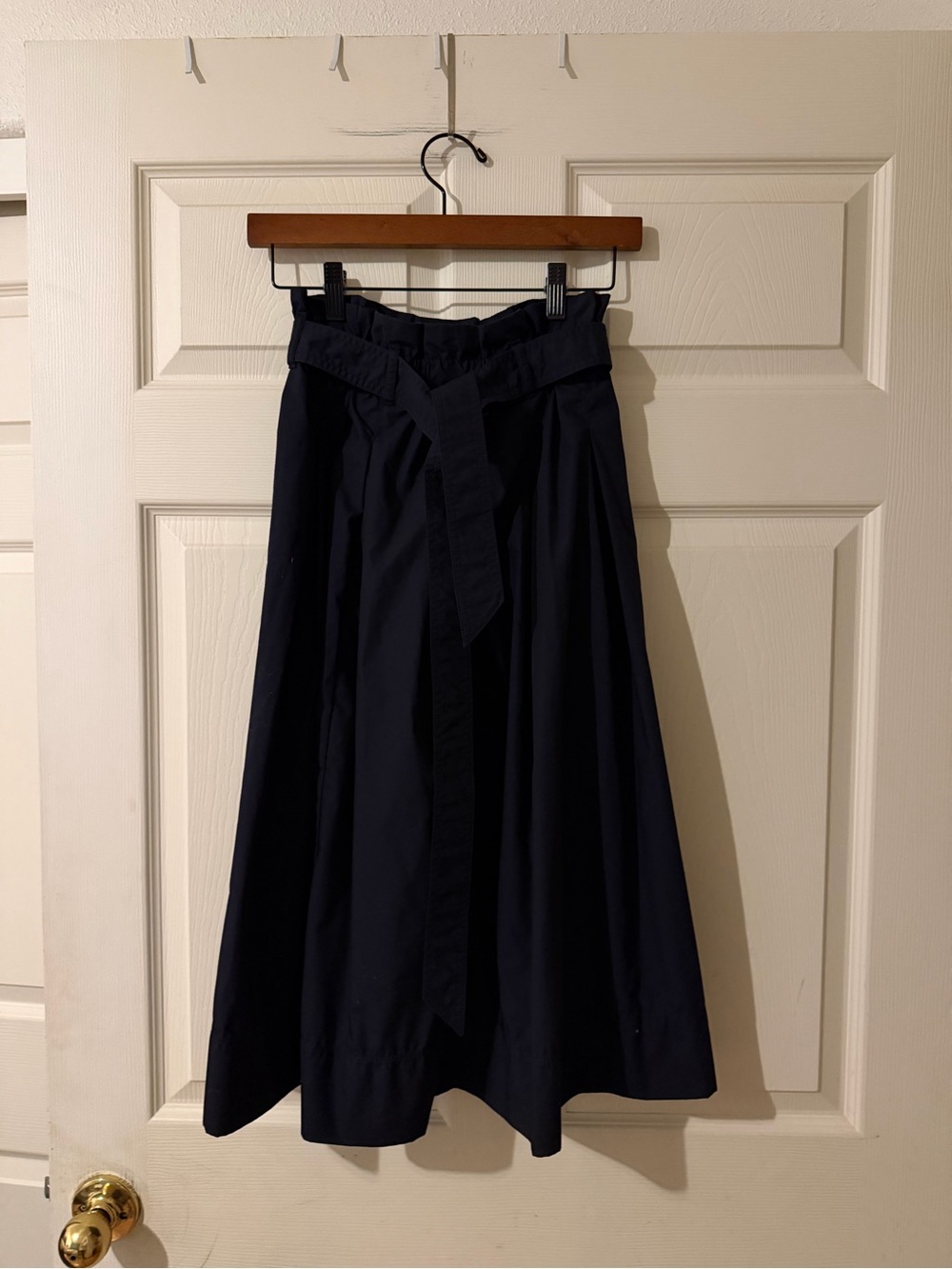 Uniqlo Dark Matter A-Line Midi Skirt with Waist Tie